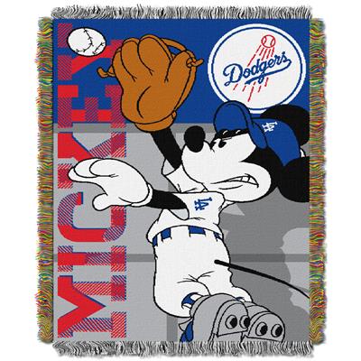 Dodgers -Minnie and Mickey 48x60 Tapestry Throw