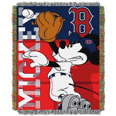 Red Sox -Minnie and Mickey 48x60 Tapestry Throw