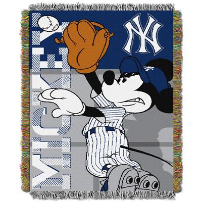 Yankees -Minnie and Mickey 48x60 Tapestry Throw