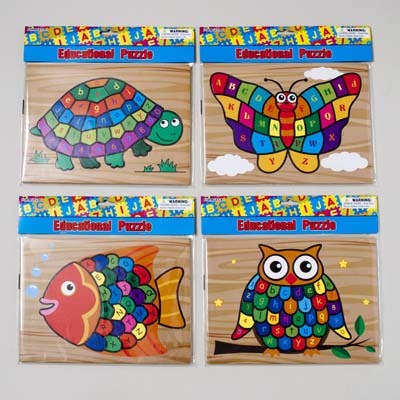 Educational Wood-Look Puzzle - Alphabet Case Pack 48