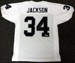 Bo Jackson Oakland Raiders NFL Hand Signed Authentic White Away Jersey