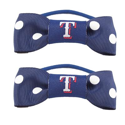 Texas Rangers MLB Bow Pigtail Holder