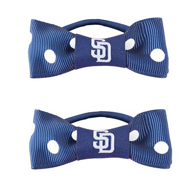 San Diego Padres MLB Bow Pigtail Holder