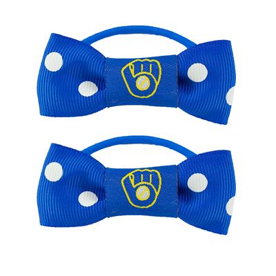 Milwaukee Brewers MLB Bow Pigtail Holder