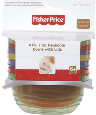 Fisher Price Bowls and Lids 4 Pack - 7 oz. Case Pack 6