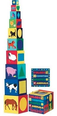 Colors/Counting/Shapes/Animals Blocks and Book Set Case Pack 12