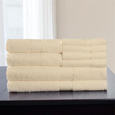 Lavish Home 8 Piece 100% Egyptian Cotton Bath Towel Set - Bone