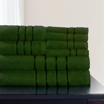 Lavish Home 8 Piece 100% Egyptian Cotton Plush Bath Towel Set - Green