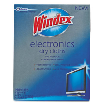 Electronics Dry Cloths, 11 x 11, White, 12/Pack, 12 Packs/Carton