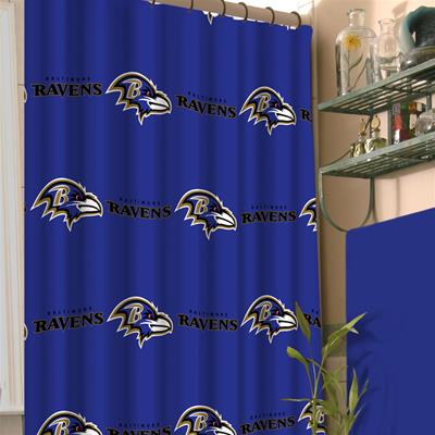 NFL Ravens Shower Curtain Football Logo Bath Accessory