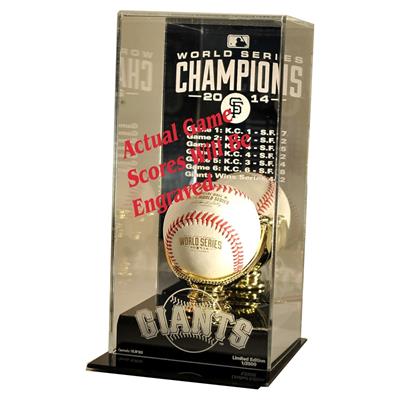 San Francisco Giants MLB 2014 World Series Champs High Rise Baseball Display with WS Baseball