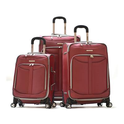 Olympia Tuscany 3 Piece Expandable Outdoor Travel Rolling Luggage Suitcase Set in Red