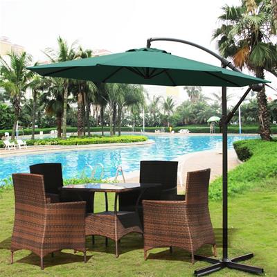10 Feet Outdoor Market Aluminum Umbrella with leaning arch pole (Dark Green)WITHOUT BASE!