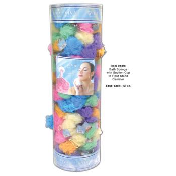 Exfoliating Bath Sponge In Canister Case Pack 144