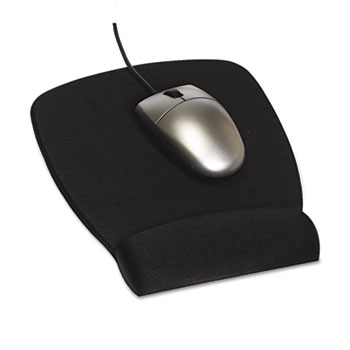 Foam Mouse Pad w/Wrist Rest, Nonskid Base, 6-7/8 x 8-5/9, Black