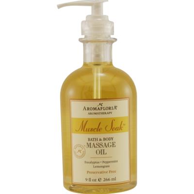 MUSCLE SOAK by Aromafloria BATH AND BODY MASSAGE OIL 9 OZ BLEND OF EUCALYPTUS, PEPPERMINT, AND LEMONGRASS