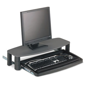 Over/Under Keyboard Drawer with SmartFit System, 14-1/2w x 23d, Black
