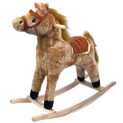 HAPPY TRAILS? Horse Plush Rocking Horse - Wooden Rocker