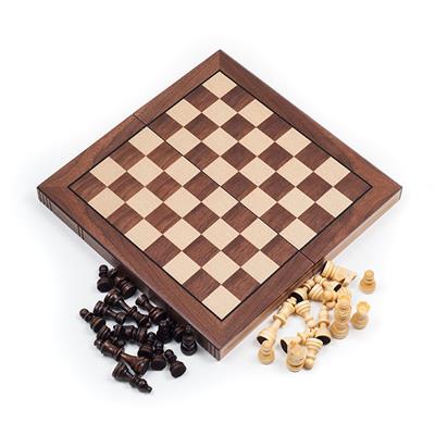 Chess Board Walnut Book Style w/ Staunton Chessmen