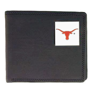Texas Longhorns Leather Bi-fold Wallet in Gift Box