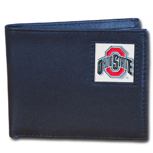 Ohio St. Buckeyes Leather Bi-fold Wallet in Gift Box