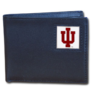 Indiana Hoosiers Leather Bi-fold Wallet in Gift Box