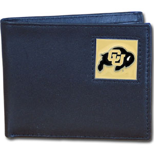 Colorado Buffaloes Leather Bi-fold Wallet in Gift Box