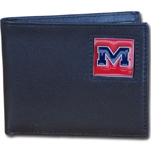 Mississippi Rebels Leather Bi-fold Wallet in Gift Box