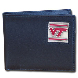 Virginia Tech Hokies Leather Bi-fold Wallet in Gift Box