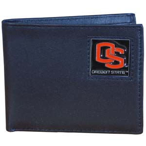Oregon St. Beavers Leather Bi-fold Wallet in Gift Box