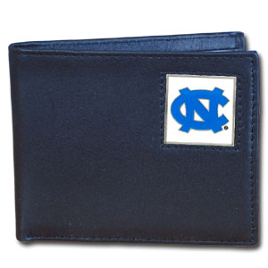 N. Carolina Tar Heels Leather Bi-fold Wallet in Gift Box