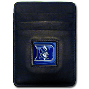 Duke Blue Devils Leather Money/Clip Carholder