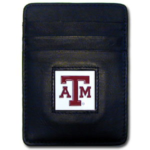 Texas A & M Aggies Leather Money/Clip Carholder