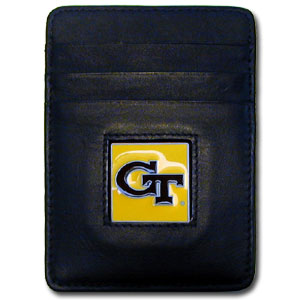 Georgia Tech Yellow Jackets Leather Money/Clip Carholder